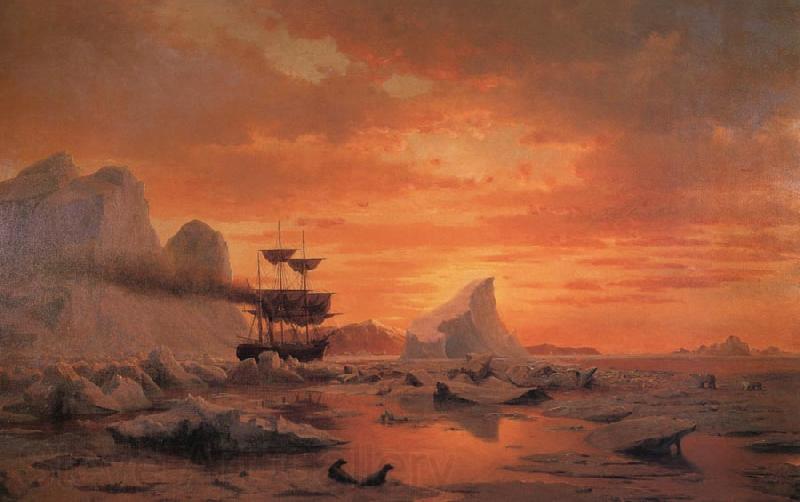 William Bradford The Ice Dwellers Watching the Invaders Norge oil painting art